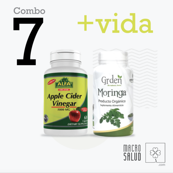 Moringa y cápsulas de vinagre de manzana